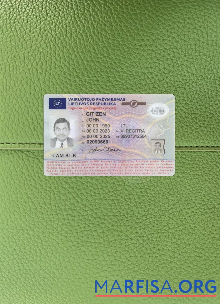 Realistic Lithuania driving license 2023 present photolook real example